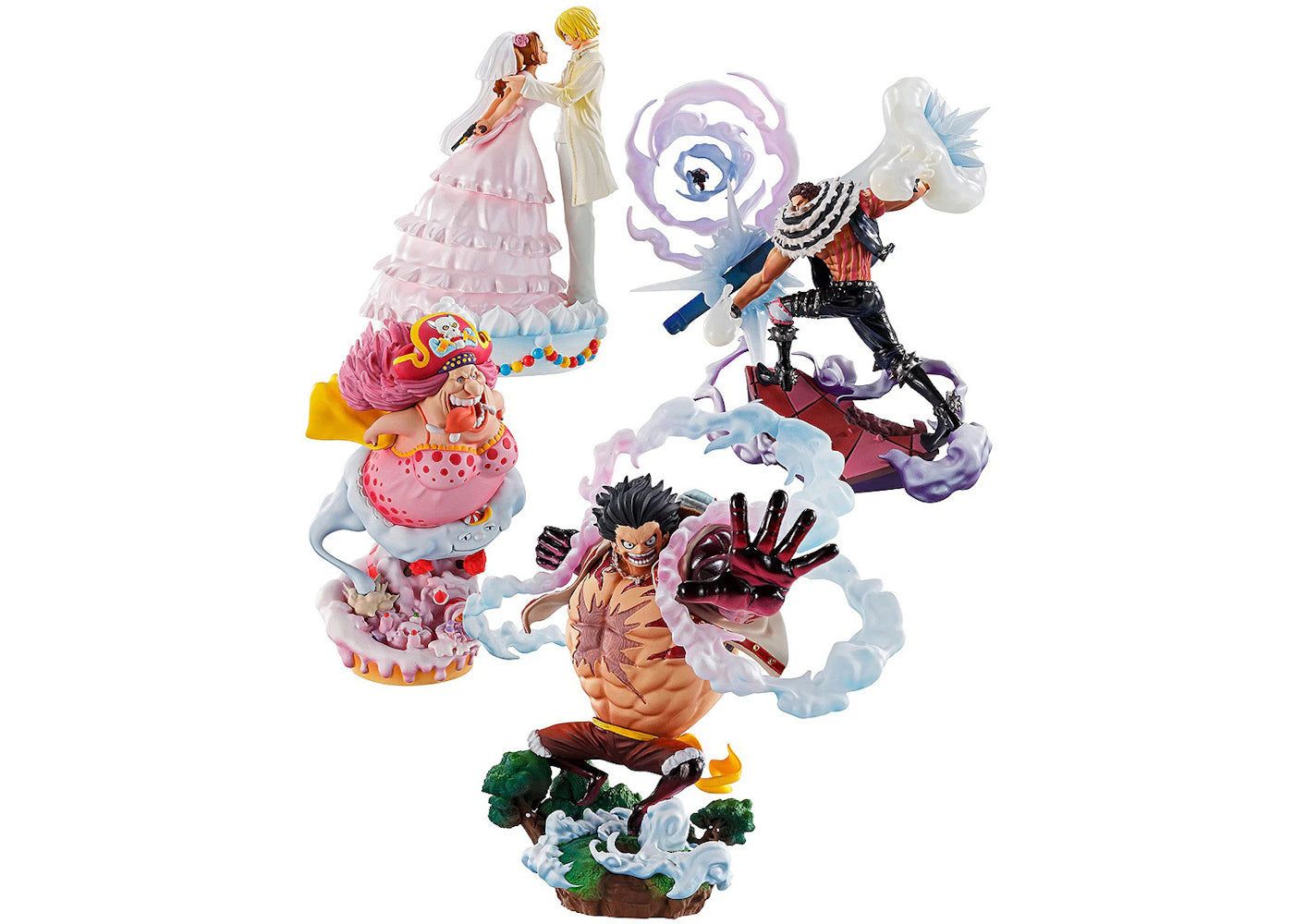 MegaHouse One Piece Logbox Re:Birth Whole Cake Island Ver. Limited Box Set Of 4 Action Figures Multi