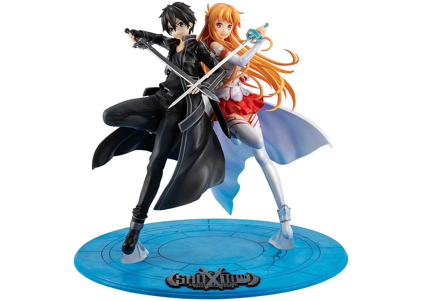 MegaHouse Sword Art Online 10th Anniversary Lucrea Kirito And Asuna Action Figure Black & White