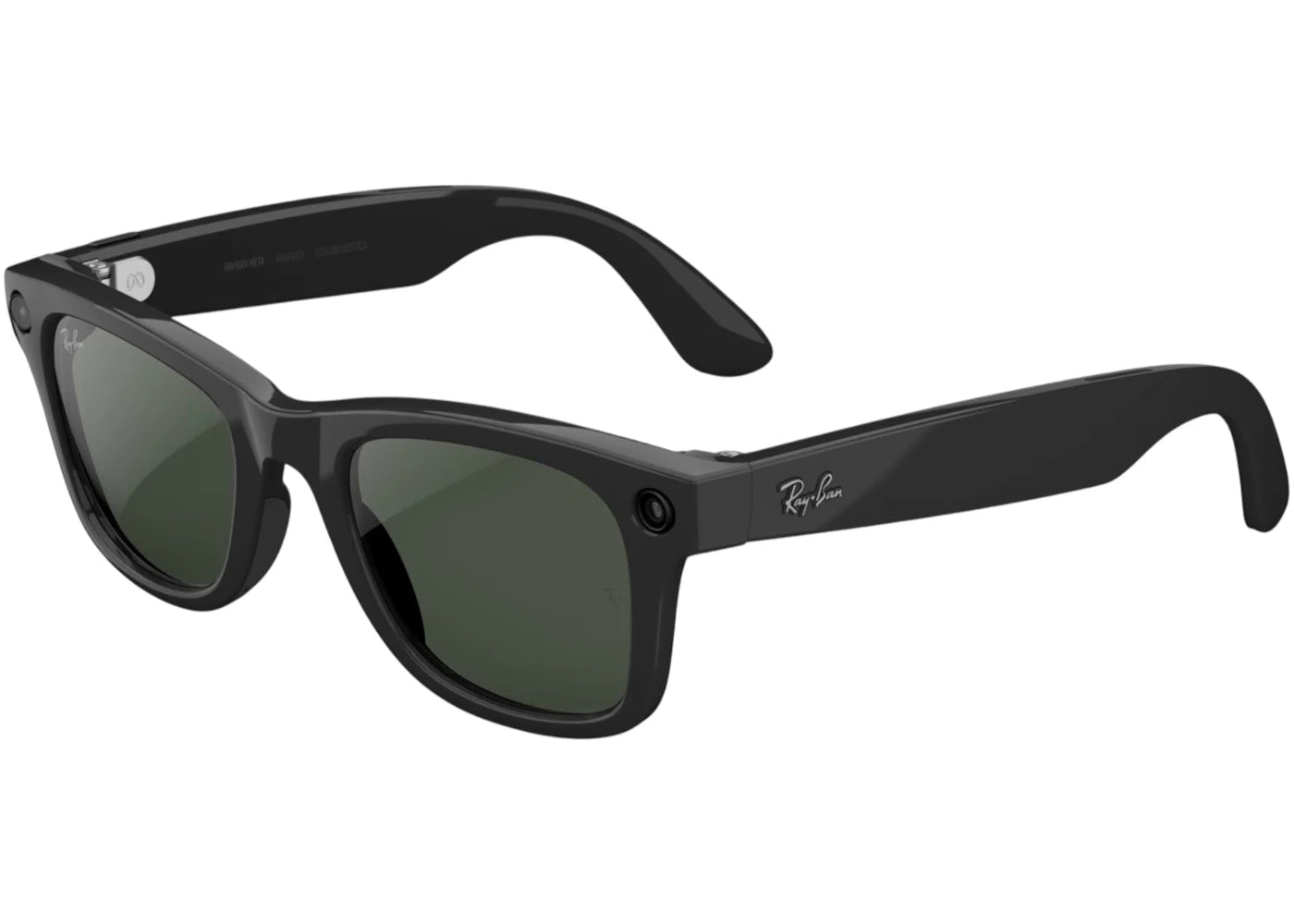 Meta x Ray-Ban Wayfarer Glasses (Gen 2) Large 0RW4012_601/1M53 Shiny Black/Clear to Graphite Green Transition