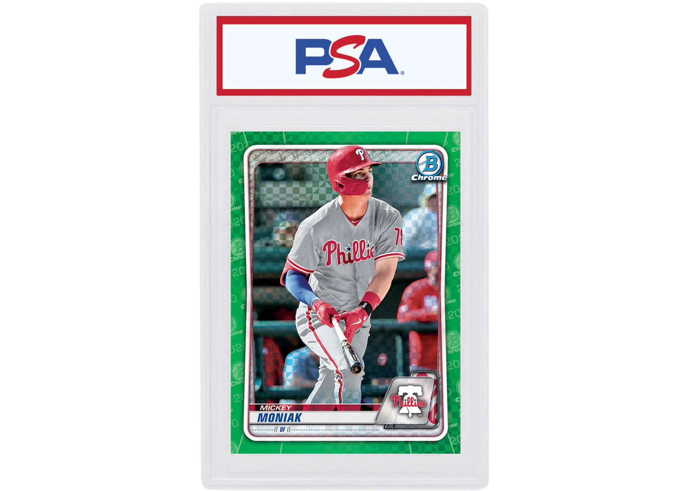 Mickey Moniak 2020 Bowman Chrome X Green X-Fractor /31 #BCP-167 (PSA or BGS Graded)