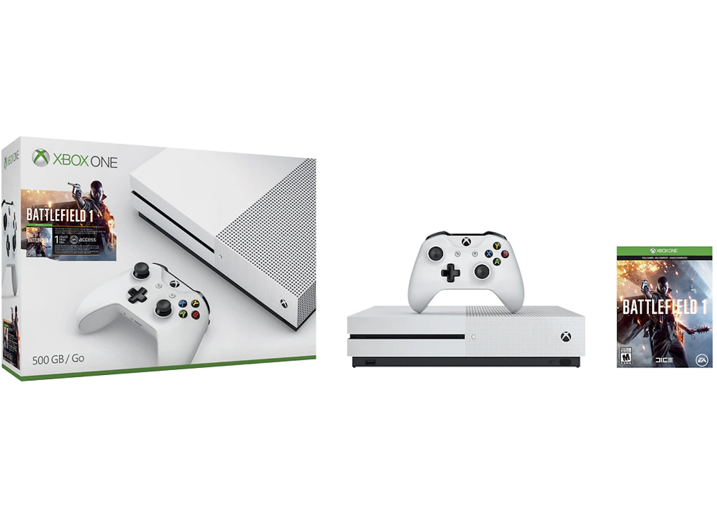 Microsoft Xbox One S 500GB Battlefield Bundle Console (ZQ9-00028) White