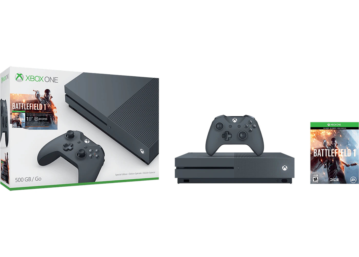 Microsoft Xbox One S 500GB Battlefield Bundle Console (ZZG-00028) Gray