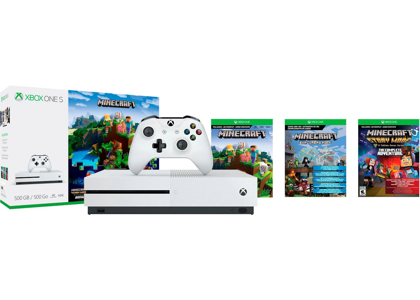 Microsoft Xbox One S 500GB Minecraft Bundle Console (ZQ9-00288) White