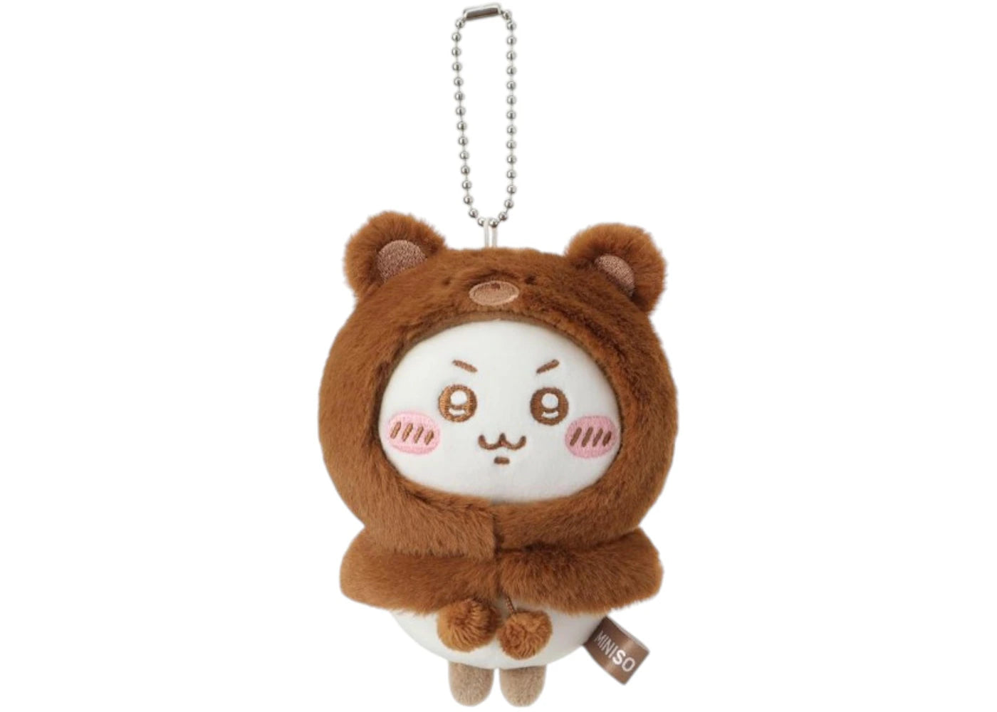 Miniso Chiikawa Fluffy Bear Hood Mascot Series Chiikawa Plush Keychain