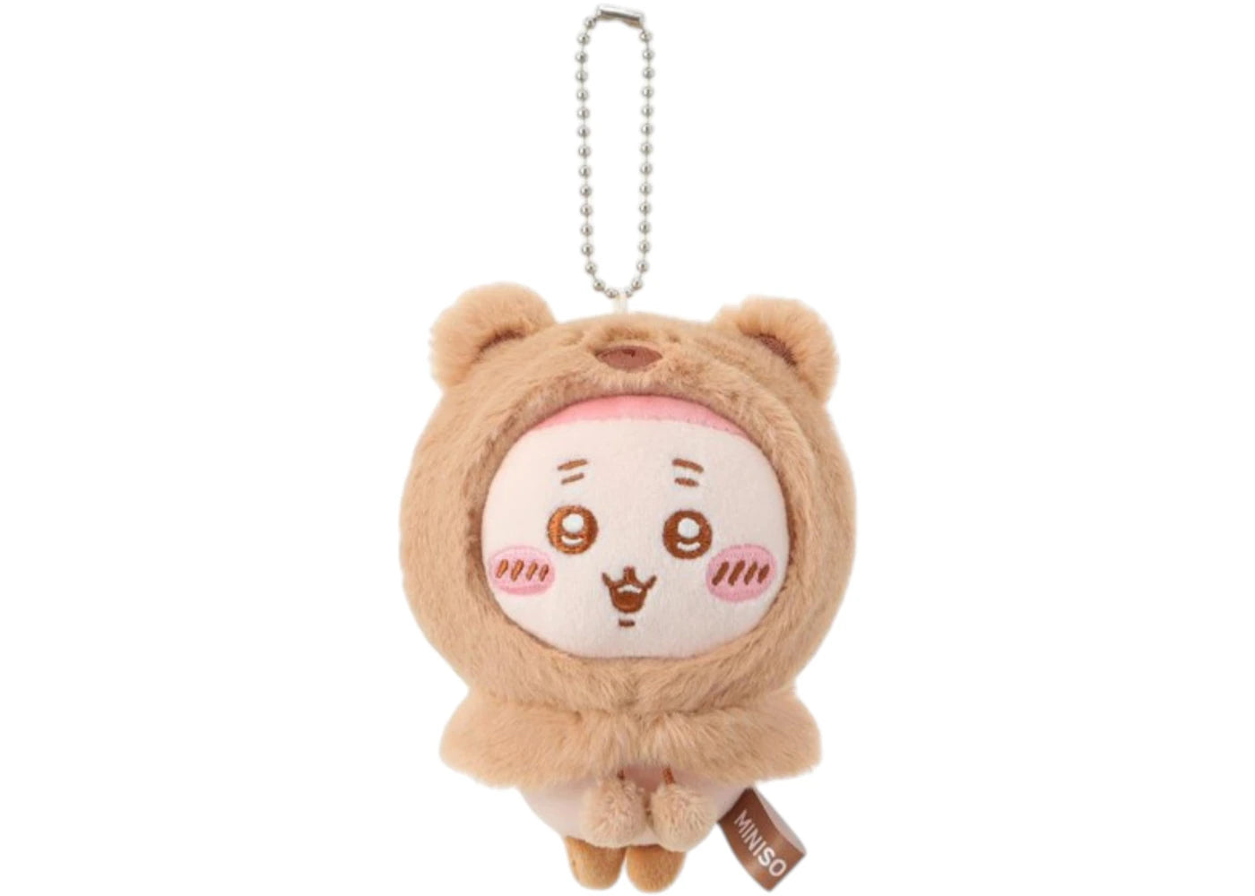 Miniso Chiikawa Fluffy Bear Hood Mascot Series Kani Plush Keychain