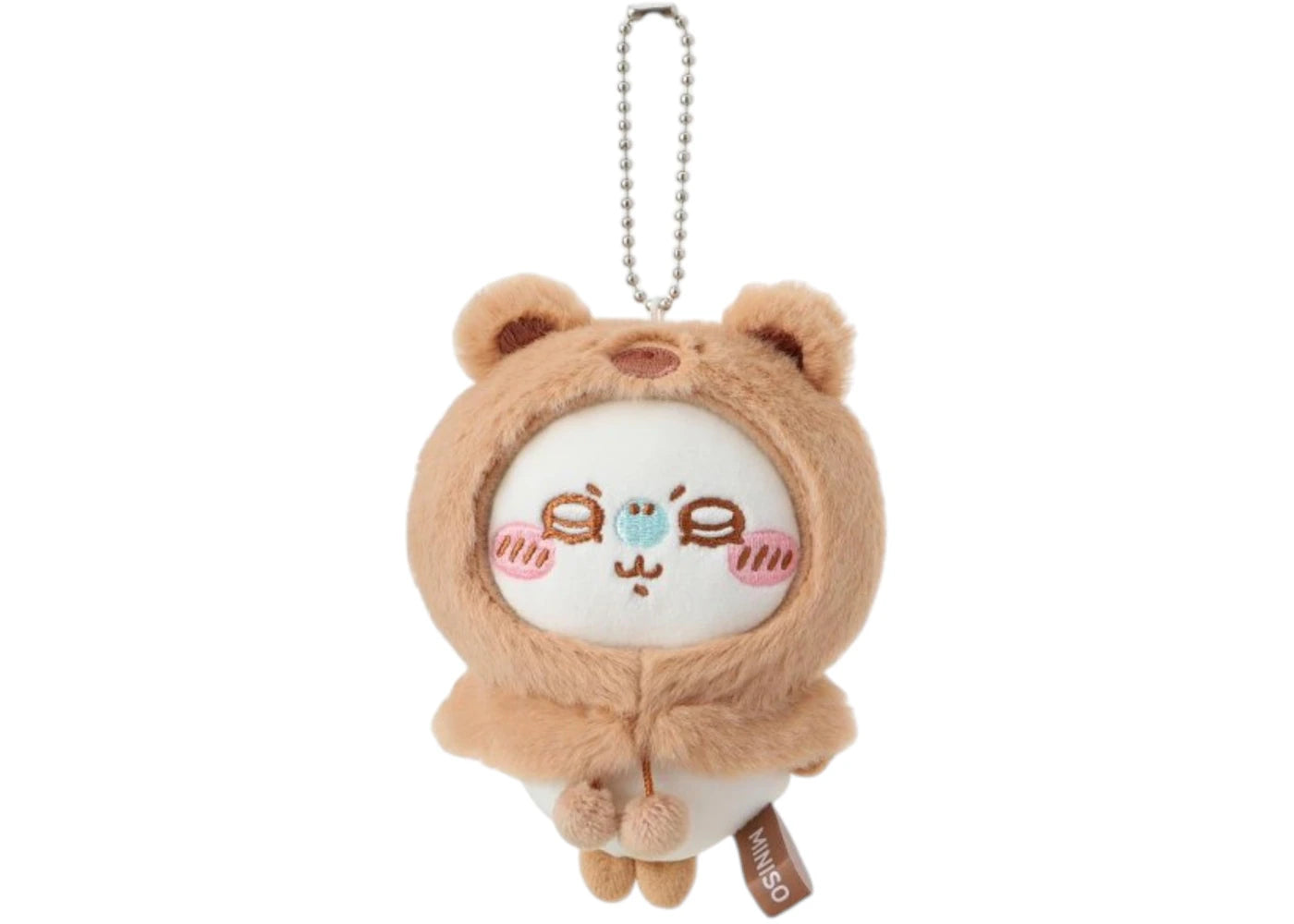 Miniso Chiikawa Fluffy Bear Hood Mascot Series Momonga Plush Keychain