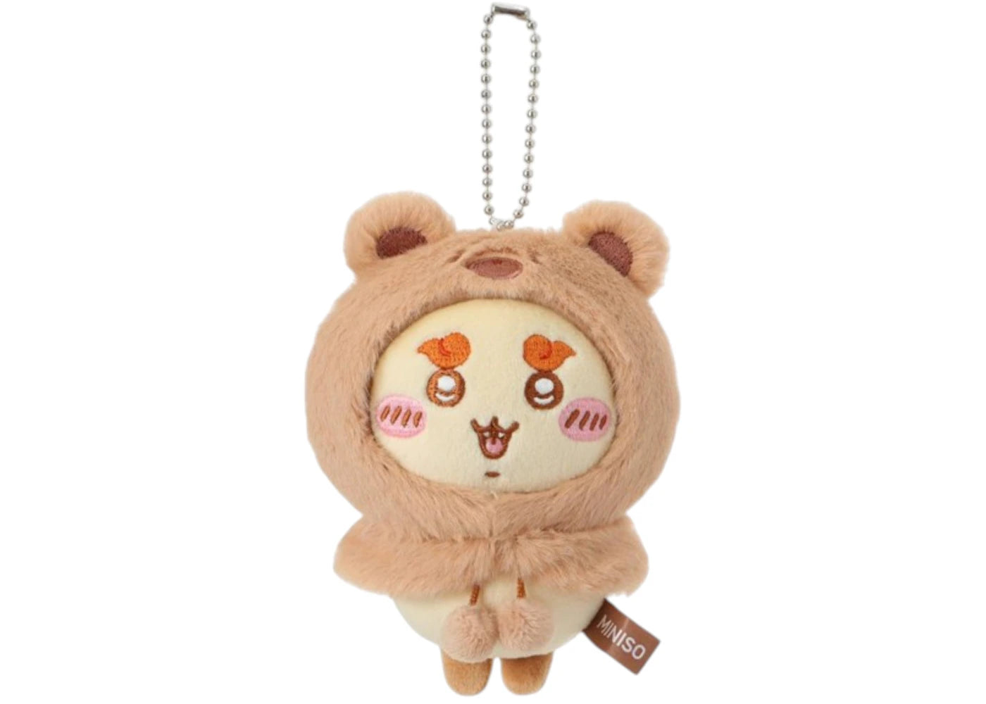 Miniso Chiikawa Fluffy Bear Hood Mascot Series Shisa Plush Keychain