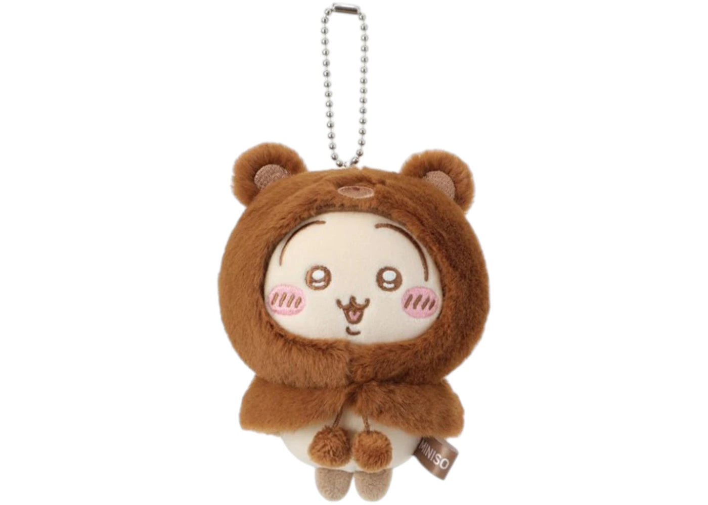 Miniso Chiikawa Fluffy Bear Hood Mascot Series Usagi Plush Keychain
