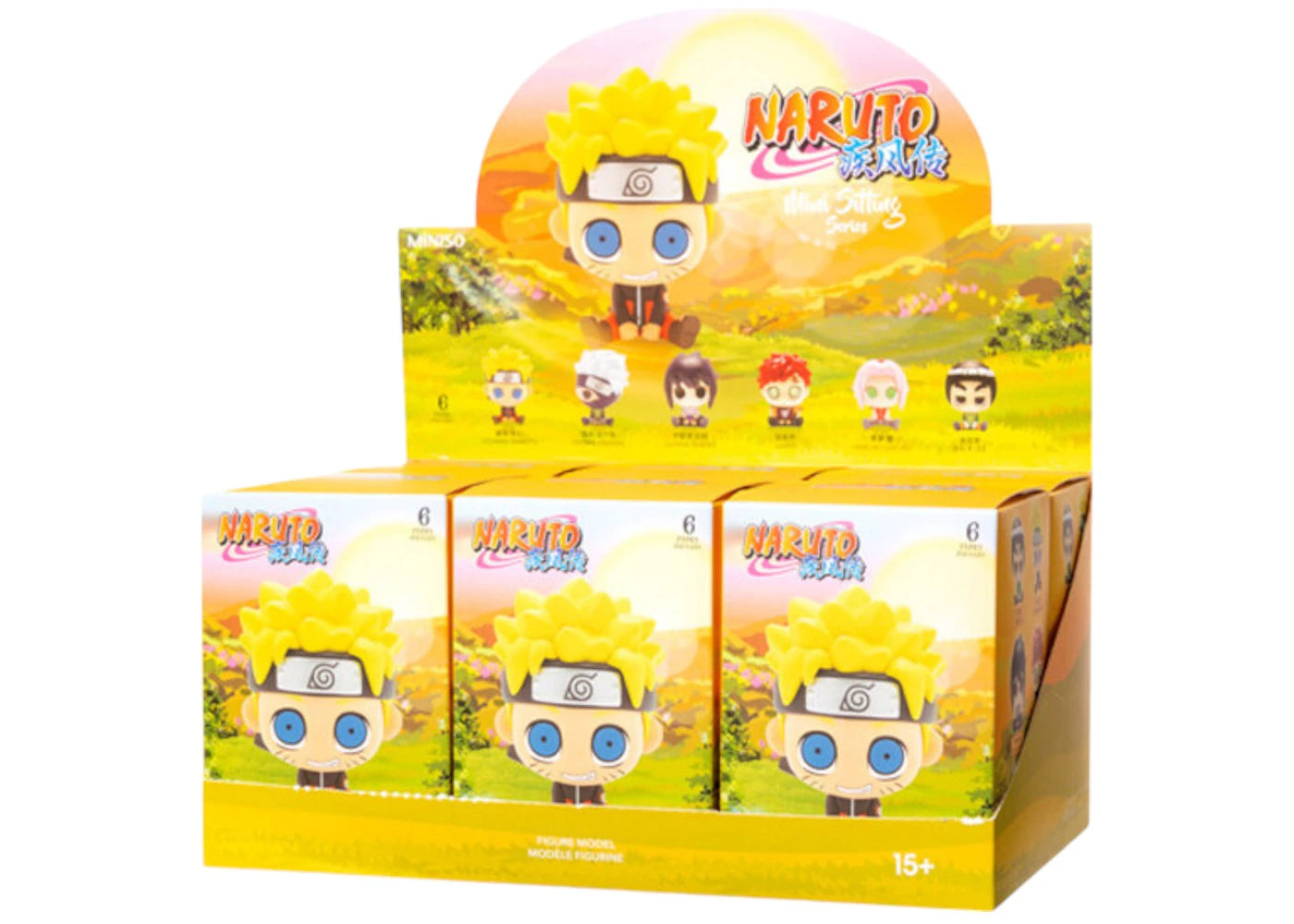 Miniso Naruto Shippuden Mini Sitting Series Figure Sealed Case (6 Blind Box)