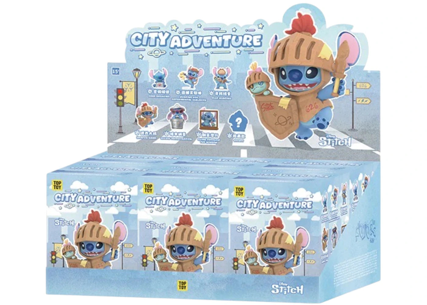 Miniso Top Toy Disney Stitch City Adventure Series Figure Sealed Case (6 Blind Box)