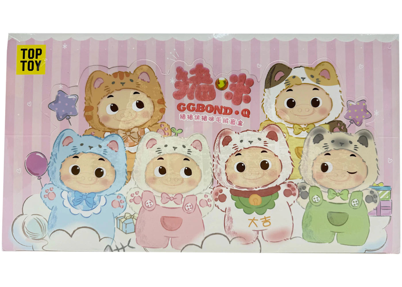Miniso Top Toy GG BOND Cat Soft Plush Keychains Sealed Case (6 Blind Box)