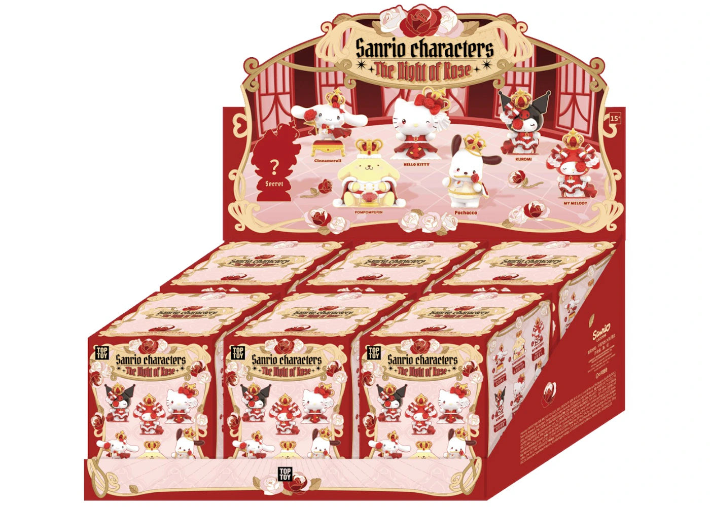 Miniso Top Toy Sanrio Characters The Night of Rose Series Sealed Case (6 Blind Box)