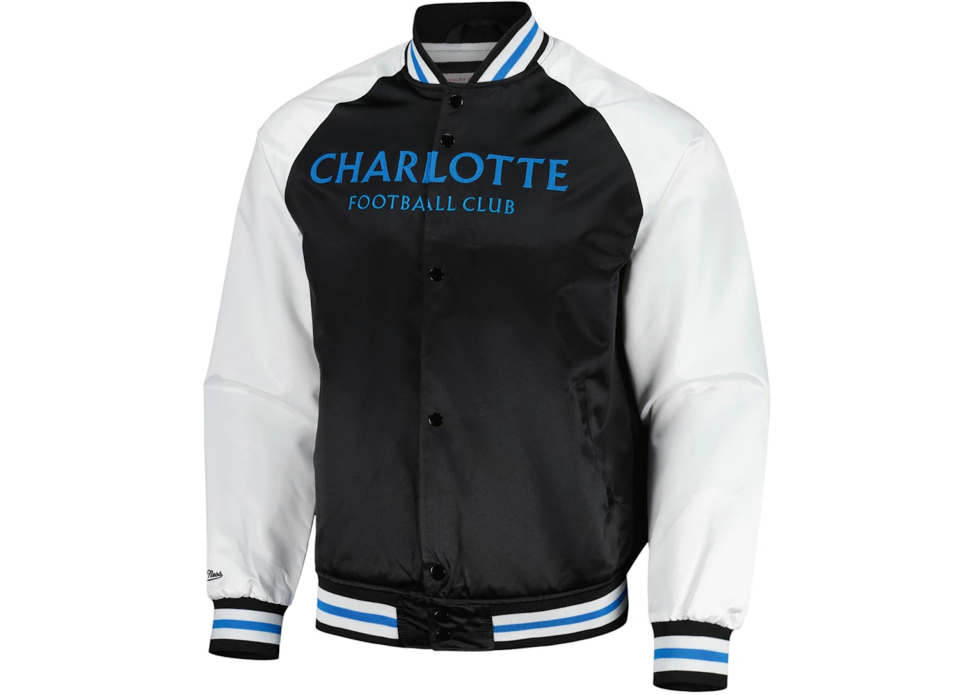 Mitchell & Ness Charlotte FC Satin Raglan Full-Snap Jacket Black