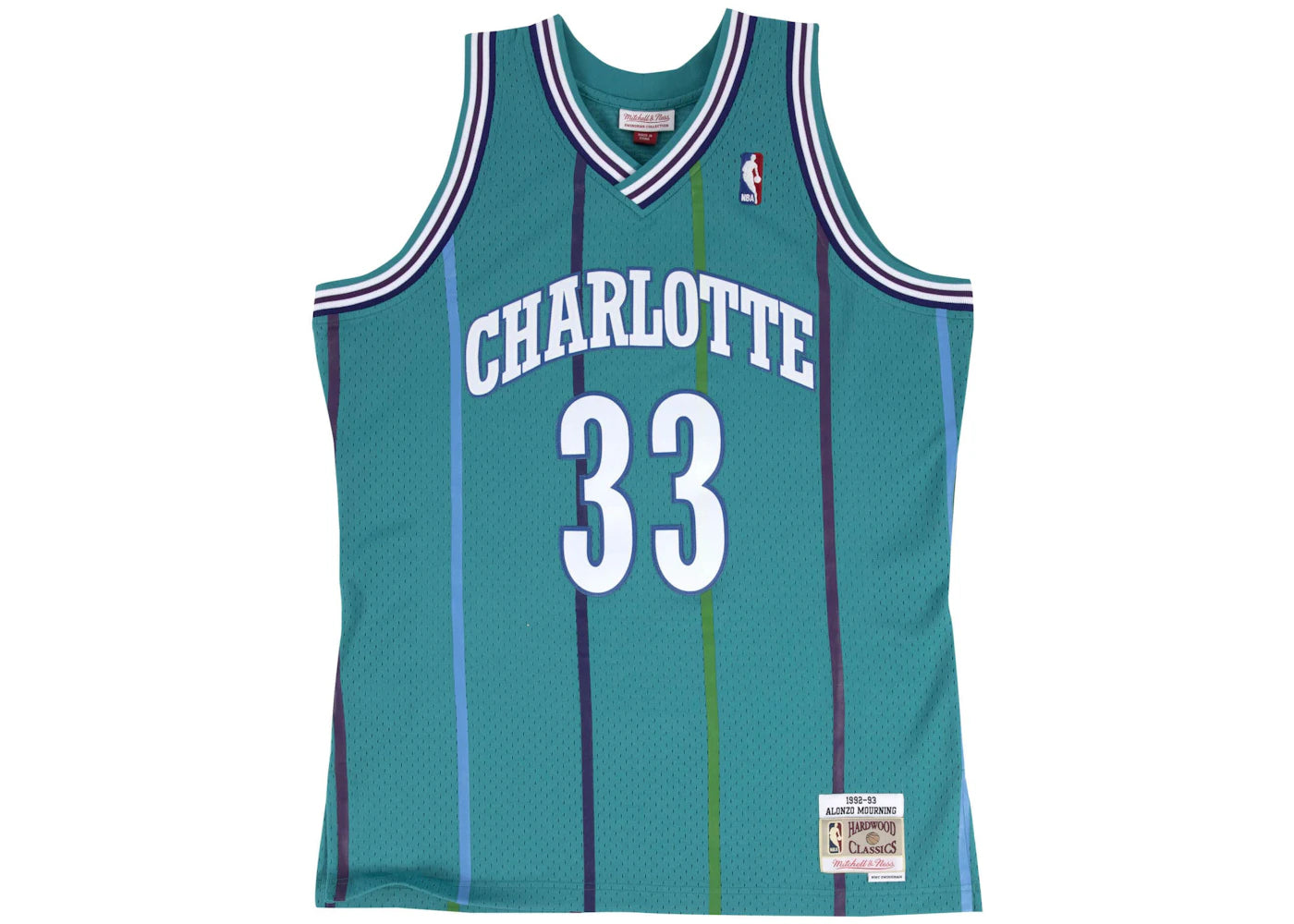 Mitchell & Ness Charlotte Hornets Road 1992-93 Alonzo Mourning Swingman Jersey Teal