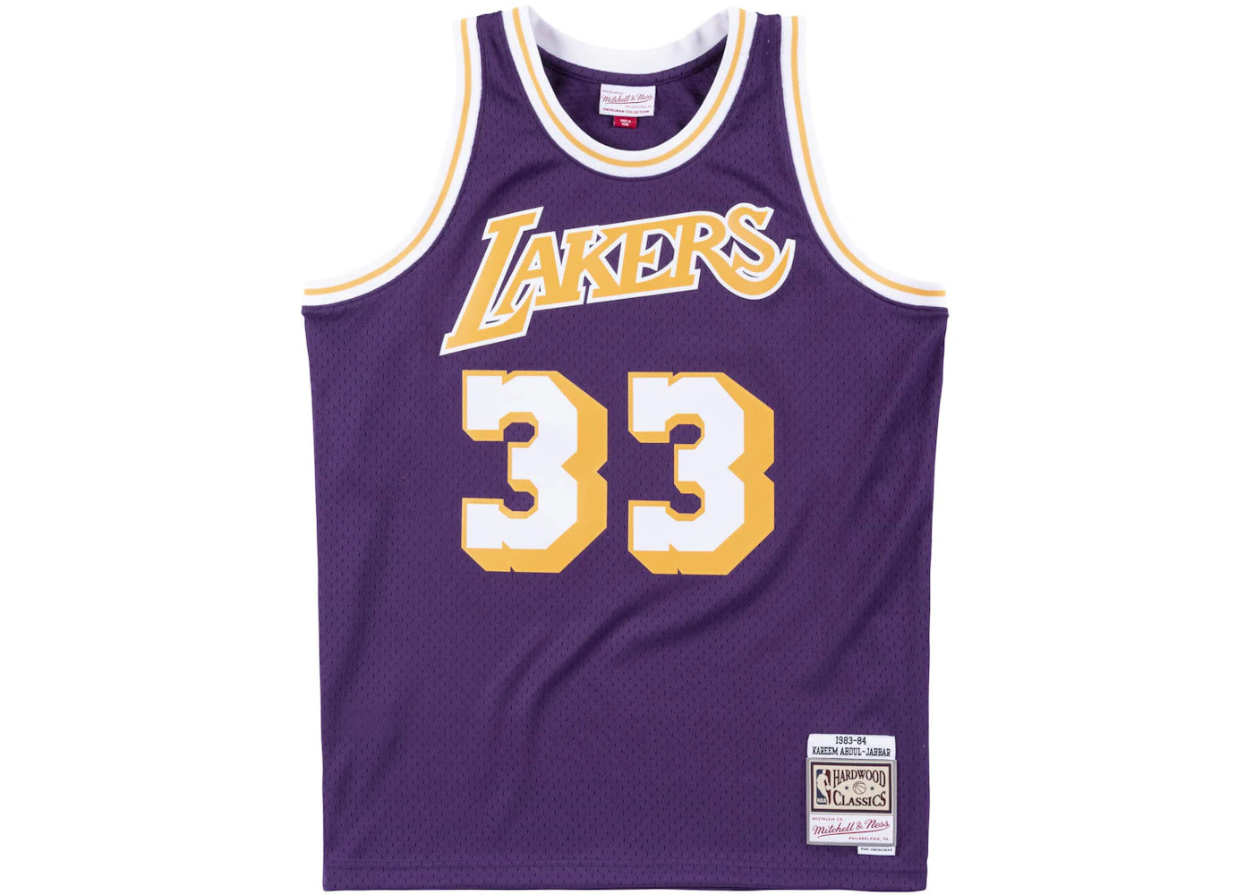 Mitchell & Ness Los Angeles Lakers Away 1983-84 Kareem Abdul-Jabbar Swingman Jersey Purple