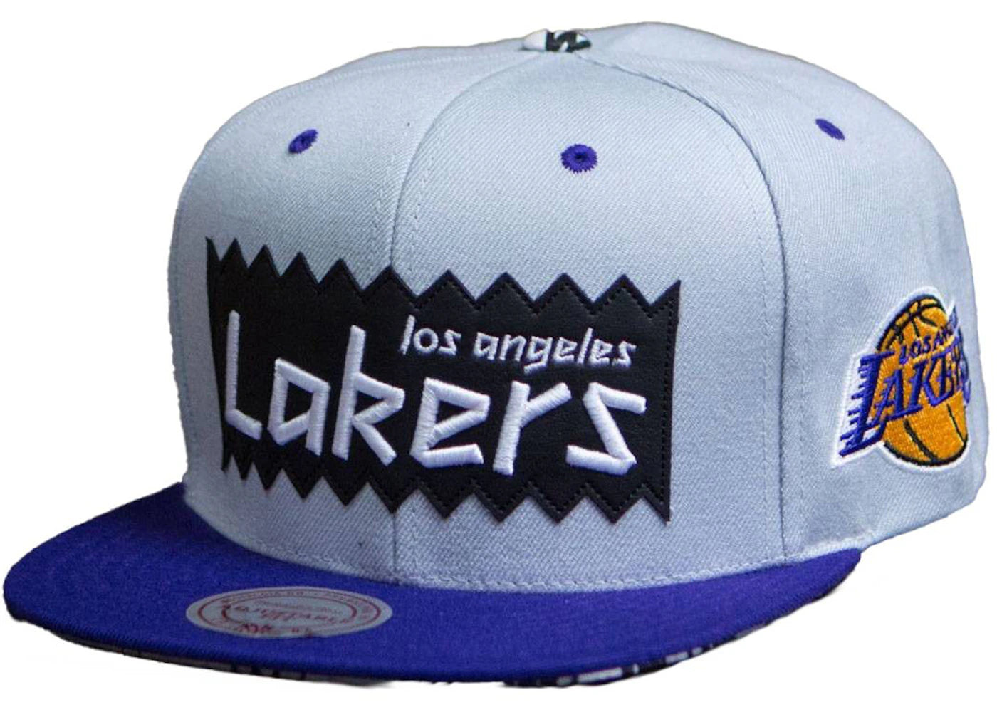 Mitchell & Ness Los Angeles Lakers STA3 Wool Snapback Cap Silver/Purple