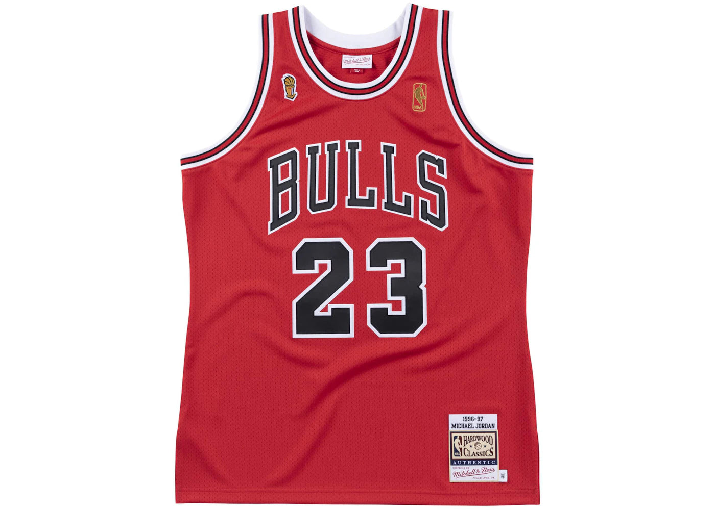 Mitchell & Ness Michael Jordan Chicago Bulls 1996-97 Road Authentic NBA Jersey Red/Black/White