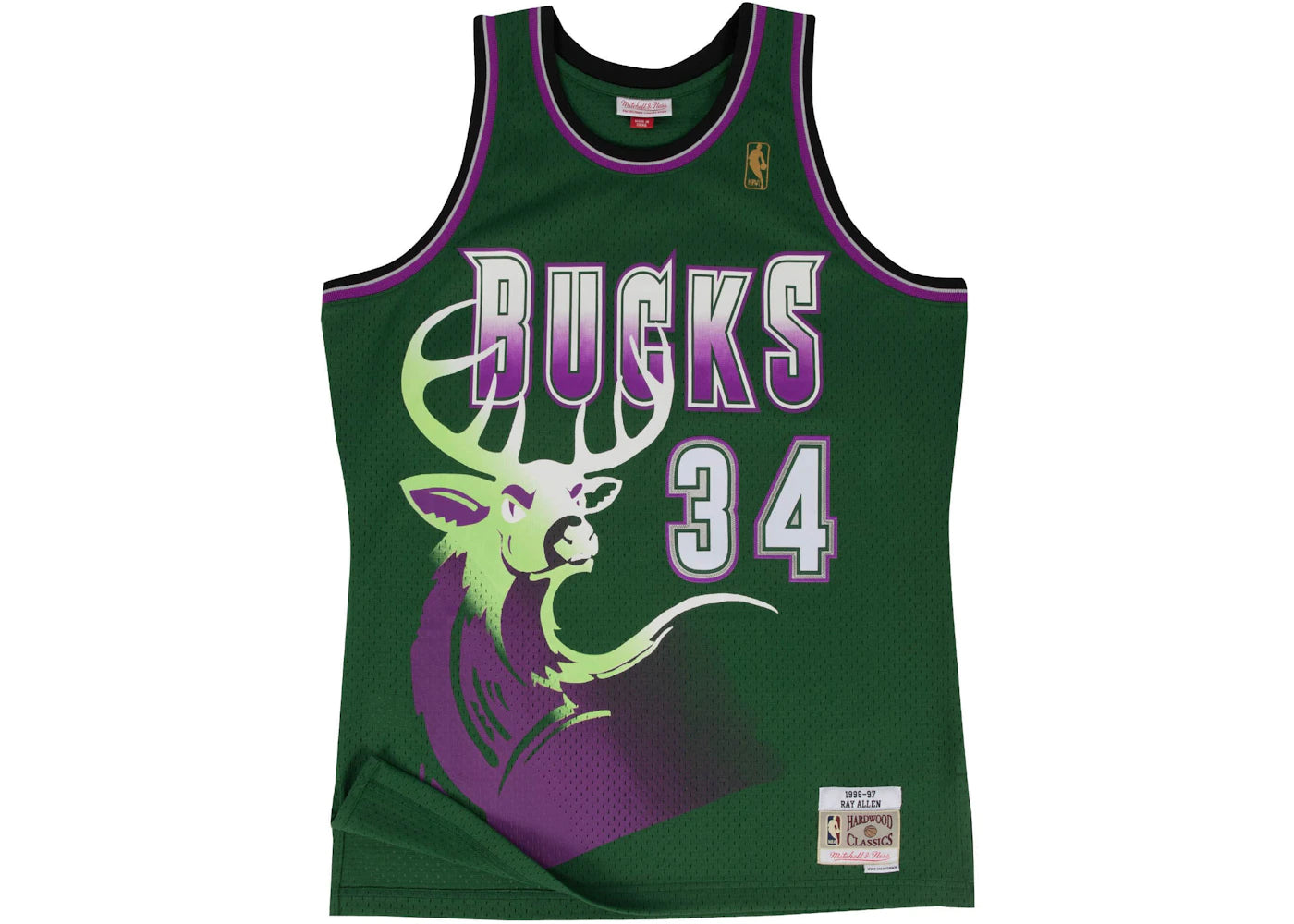 Mitchell & Ness Milwaukee Bucks Alternate 1996-97 Ray Allen Swingman Jersey Dark Green