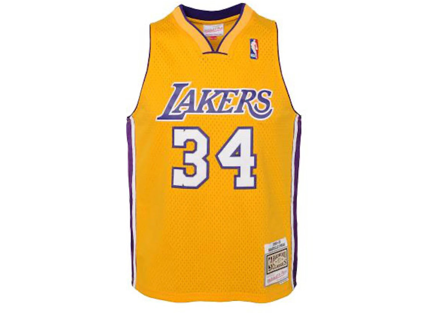 Mitchell & Ness NBA Kids Los Angeles Lakers Shaquille O'Neal 1999-00 Swingman Home Jersey Light Gold