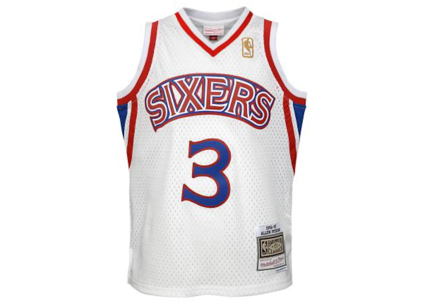 Mitchell & Ness NBA Kids Philadelphia 76Ers Allen Iverson 1996-97 Swingman Home Jersey White