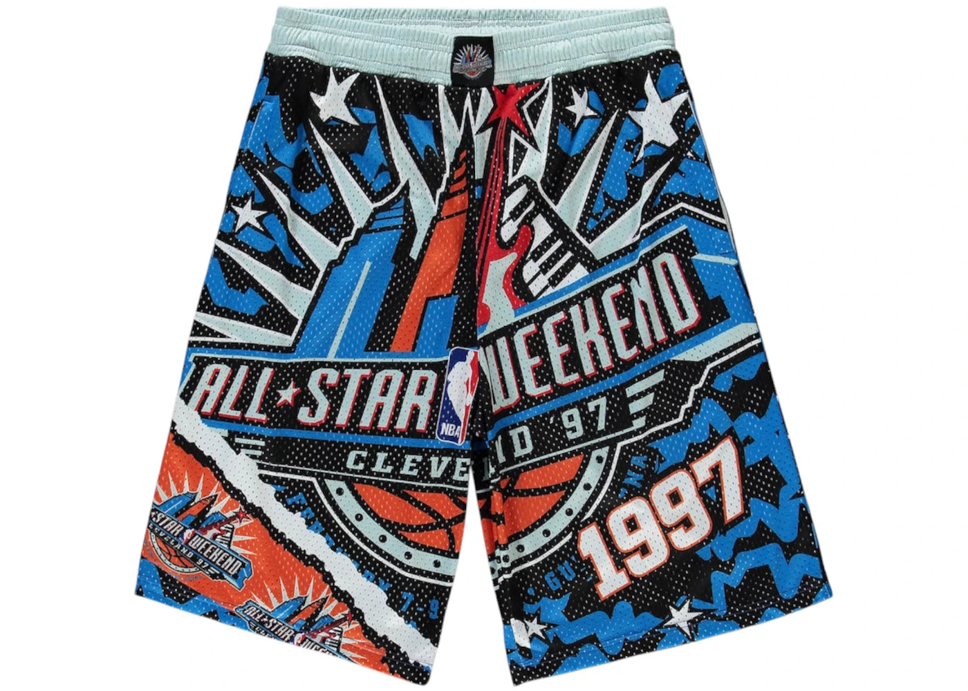 Mitchell & Ness x NBA 1997 All-Star Game Hardwood Classics Big & Tall Jumbotron 2.0 Shorts Blue/Black