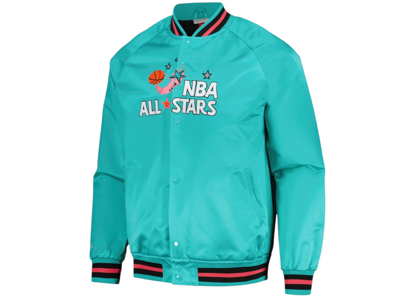 Mitchell & Ness x NBA Hardwood Classics 1996 All-Star Game Throwback Wordmark Raglan Full-Snap Jacket Teal
