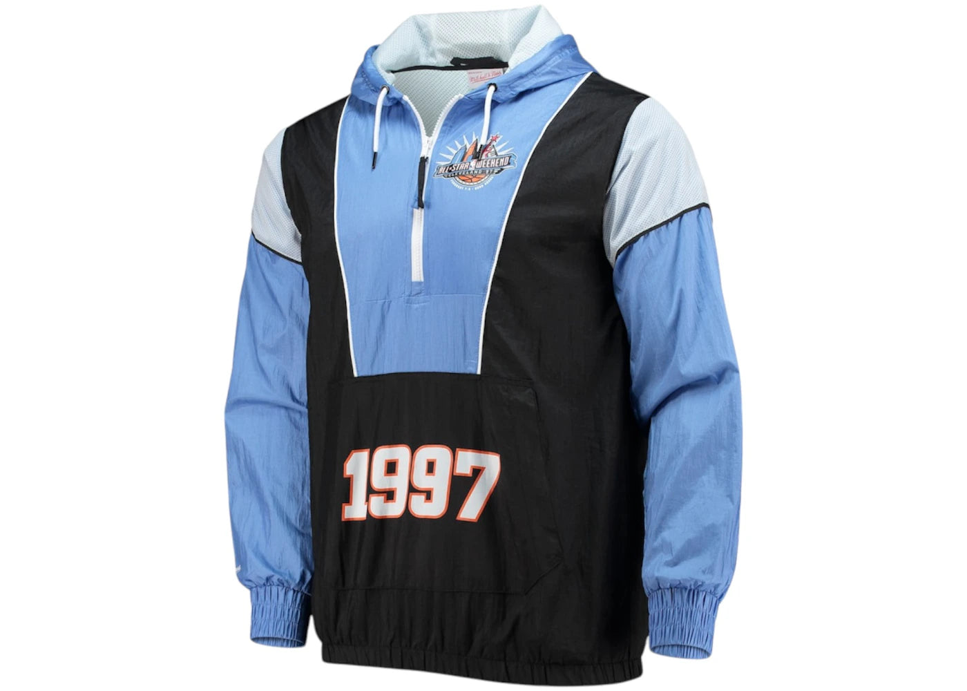 Mitchell & Ness x NBA Hardwood Classics 1997 All-Star Weekend Highlight Reel Windbreaker Half-Zip Jacket Black