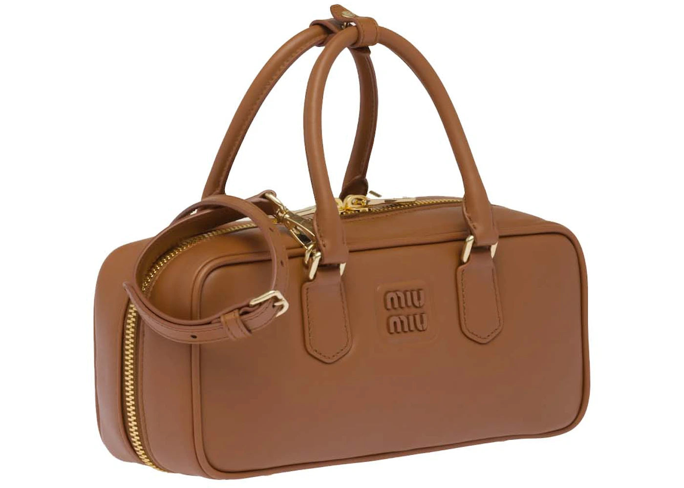 Miu Miu Arcadie Leather Bag Brown Brown