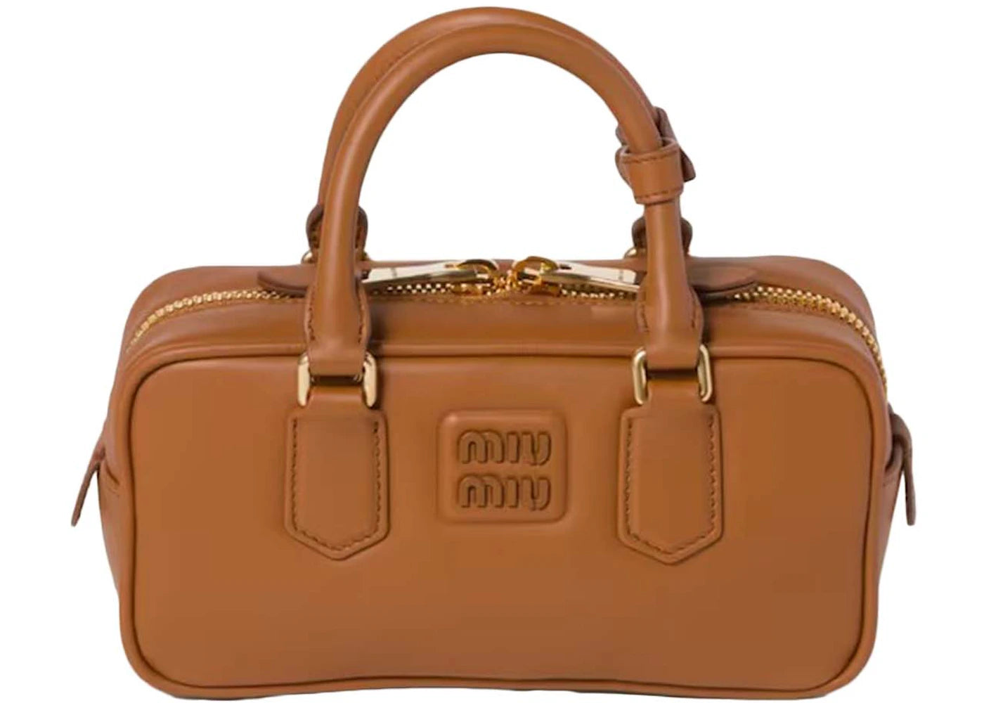 Miu Miu Arcadie Leather Bag Cognac