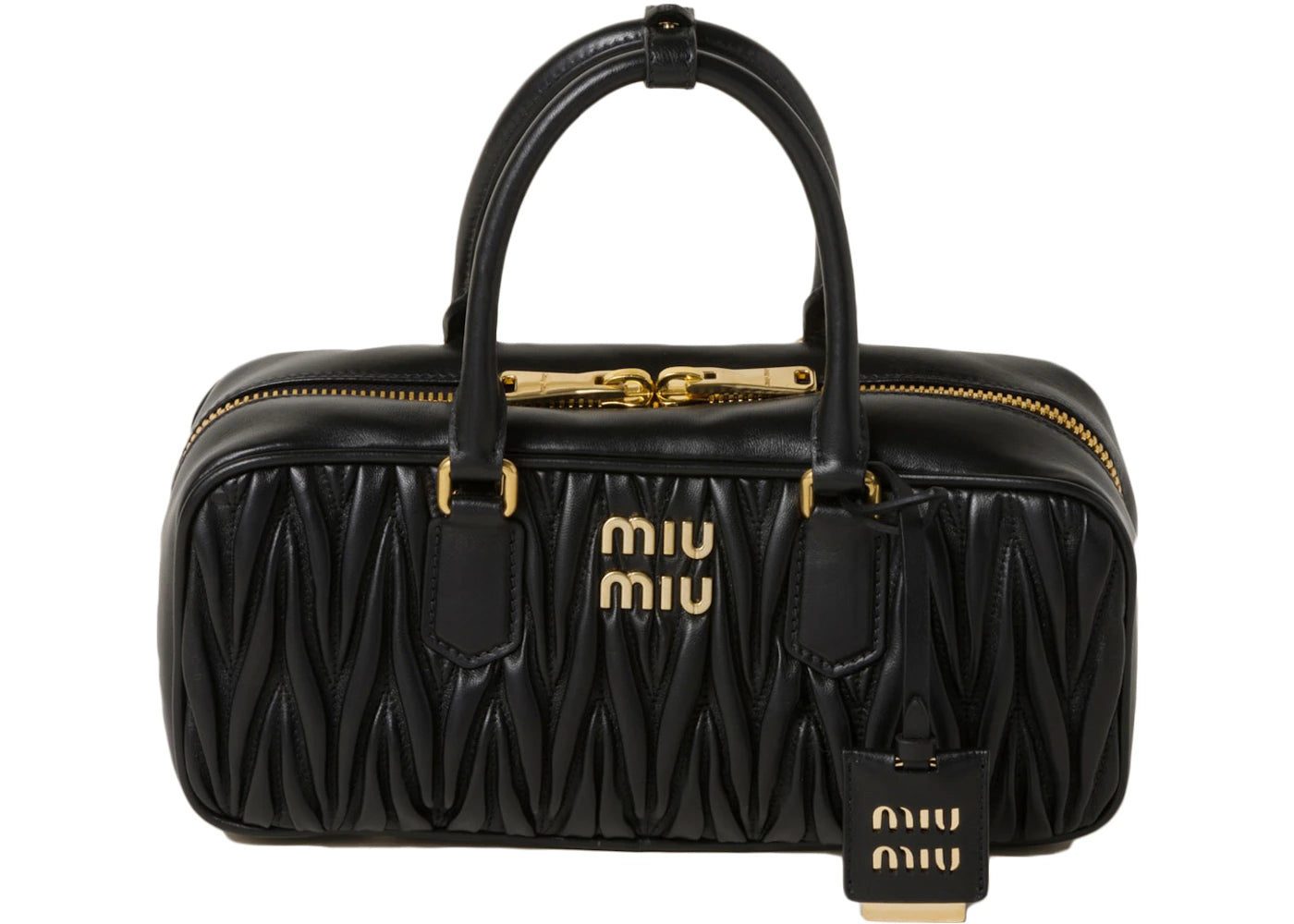 Miu Miu Arcadie Matelasse Nappa Leather Bag Black