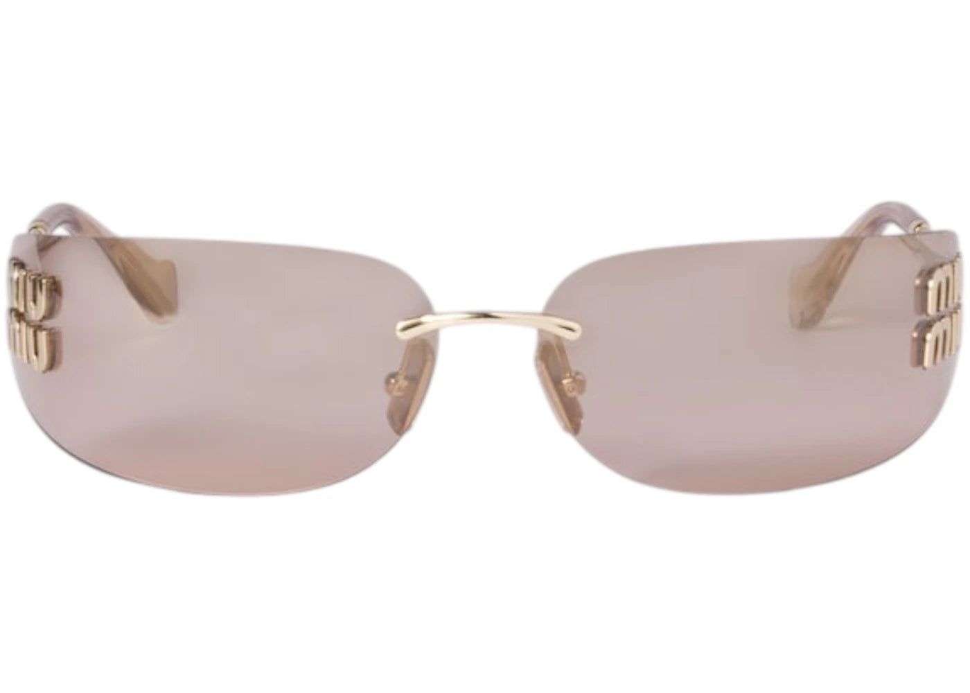 Miu Miu Irregular Sunglasses Gold/Light Purple/Brown (0MU 54YS 5AK06I)