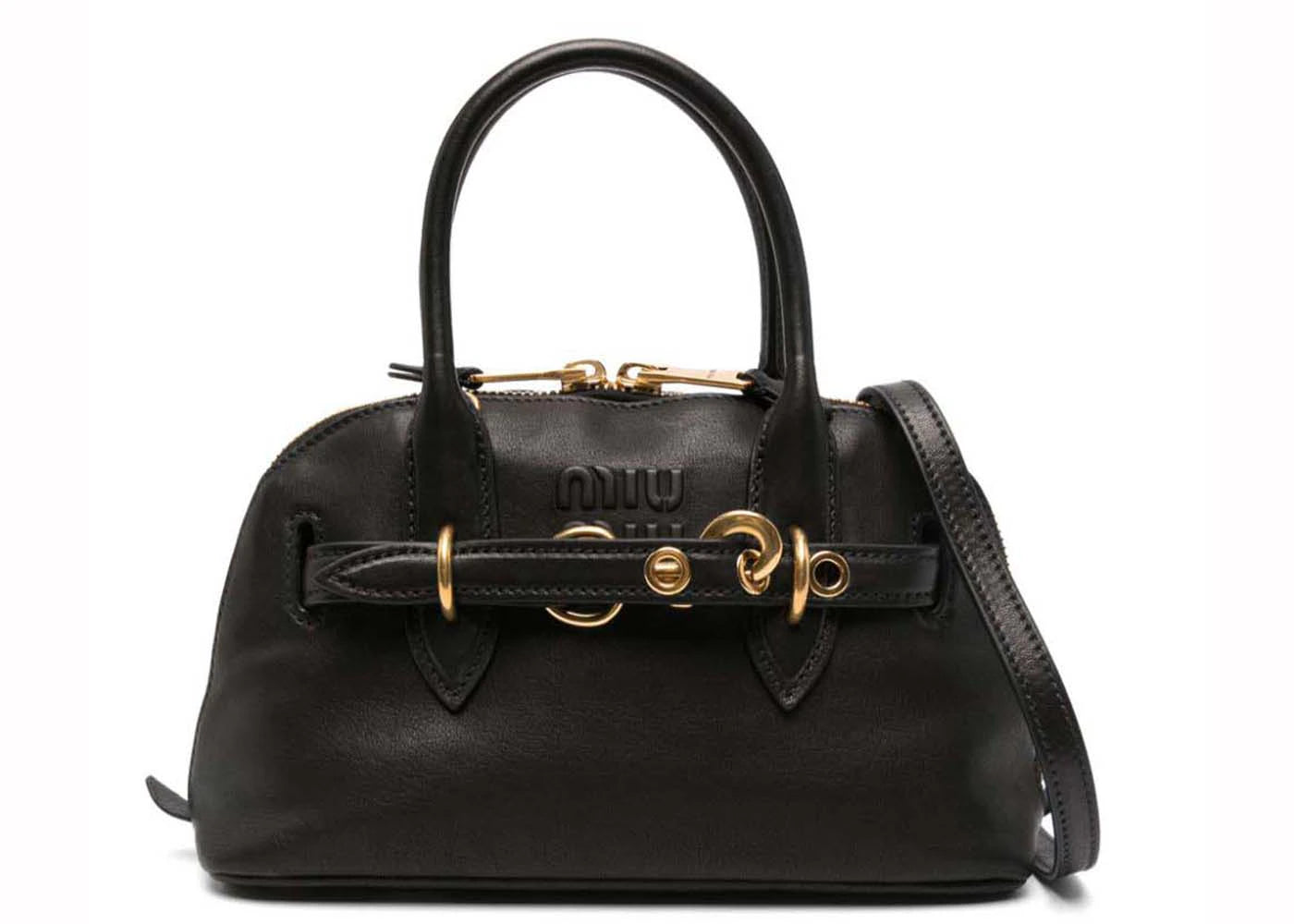 Miu Miu Leather Aventura Top Handle Nero