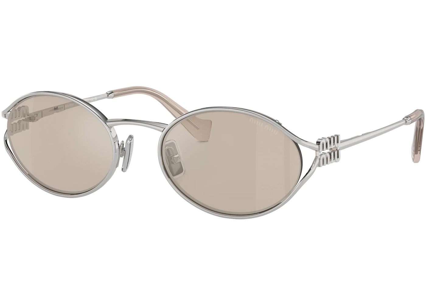 Miu Miu Logo Sunglasses Silver/Brown (0MU 52YS 1BC10F54)