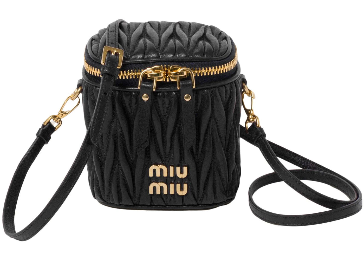 Miu Miu Matelasse Nappa Leather Mini Pouch Black