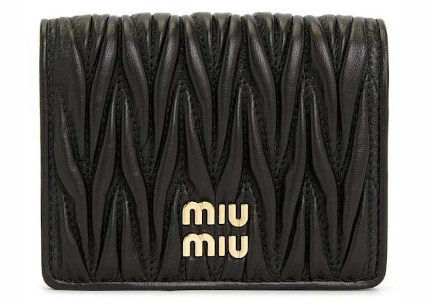 Miu Miu Matelasse Nappa Leather Wallet Black