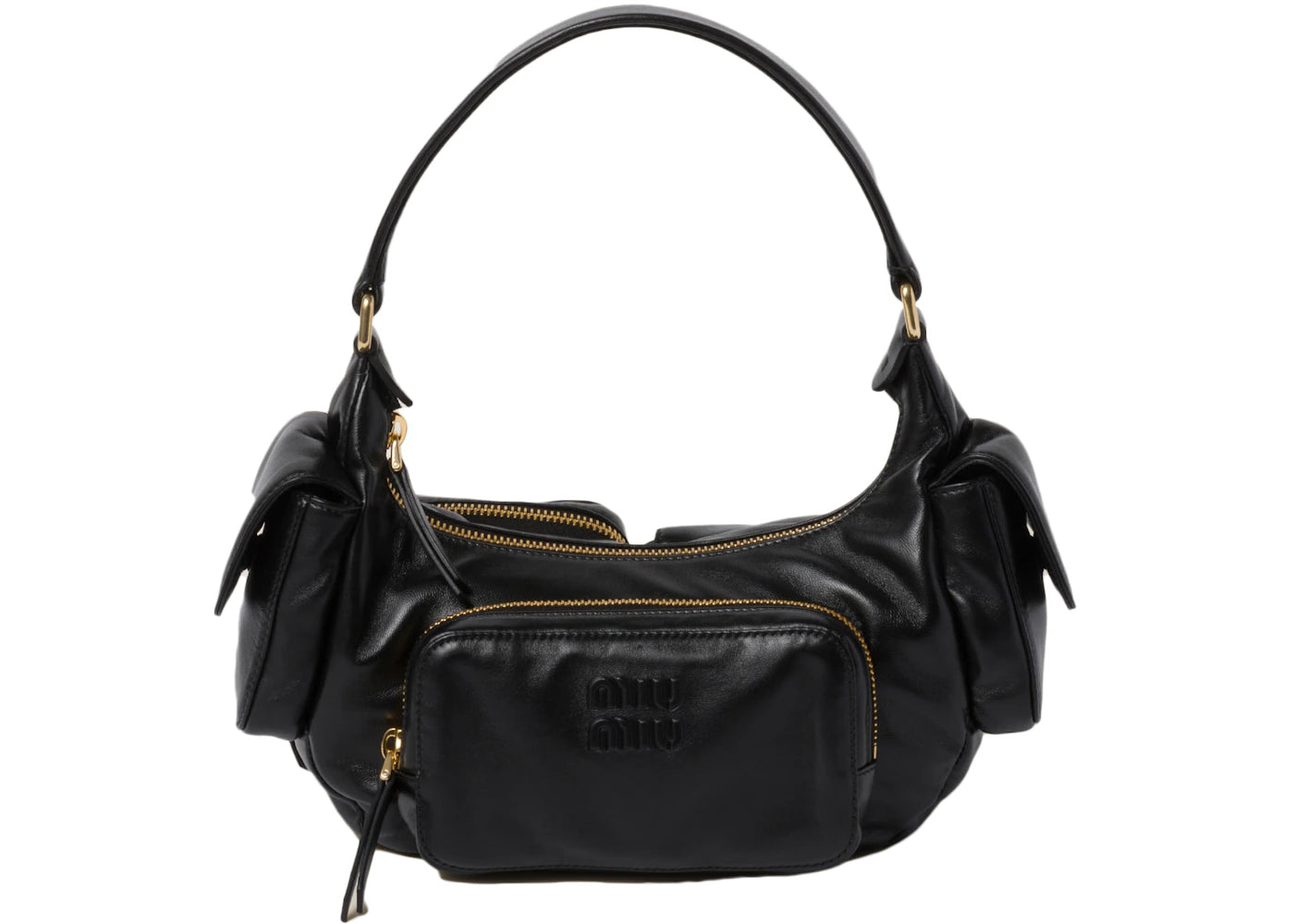 Miu Miu Nappa Leather Pocket Bag Black