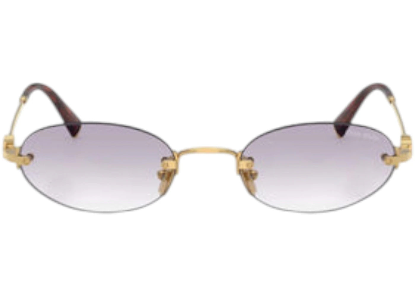 Miu Miu Oval Sunglasses Gold/Clear Gradient Dark Gray (0MU A54S 5AK04O)