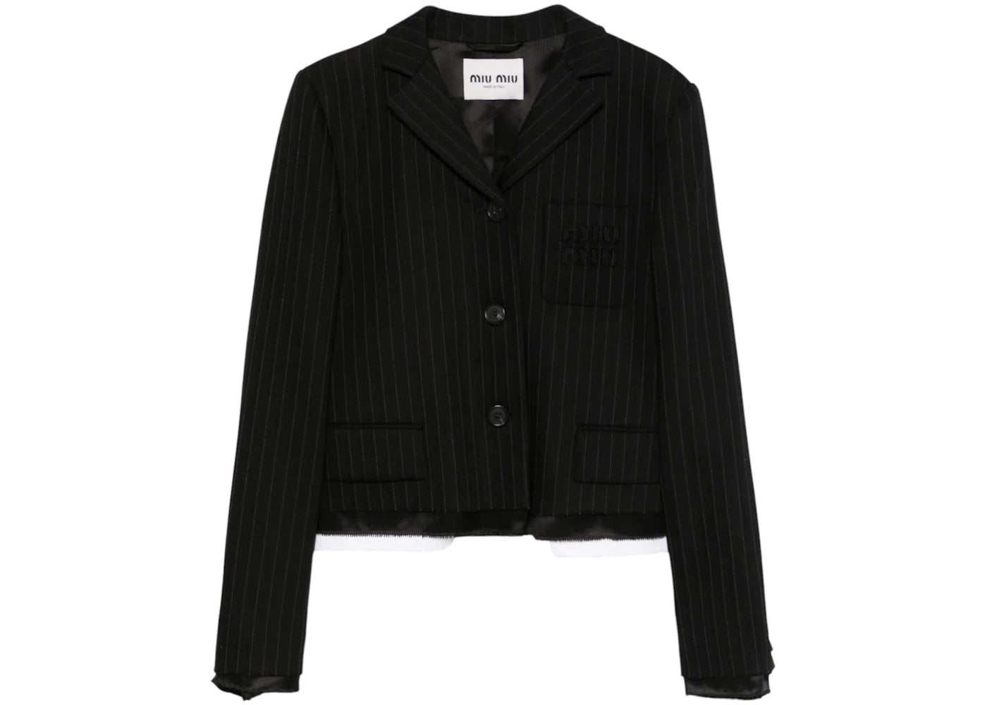 Miu Miu Pinstripe Suit Jacket Nero