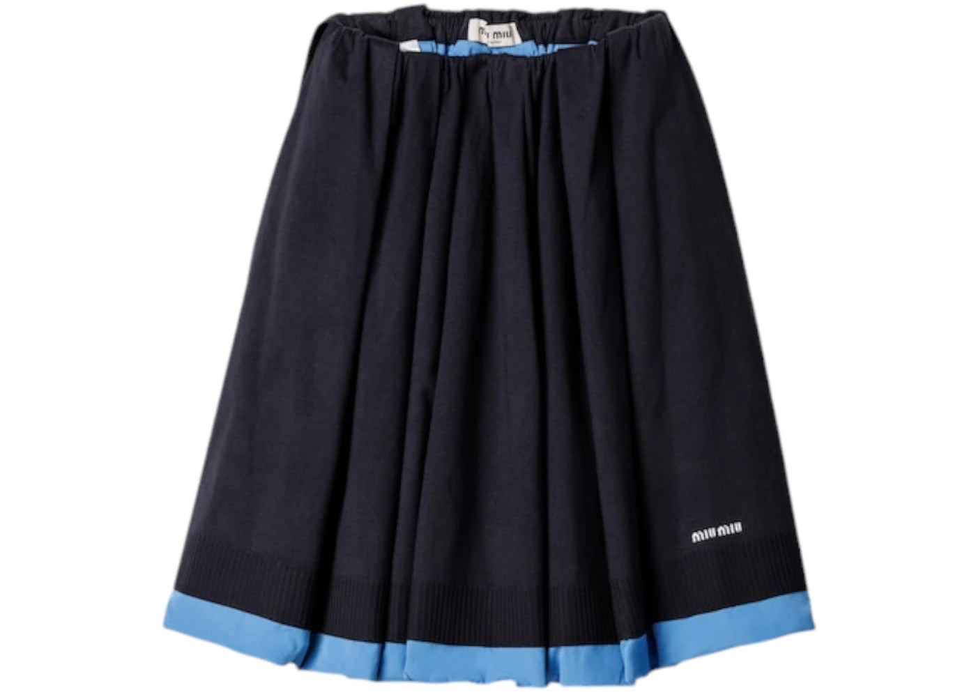 Miu Miu Pleated Poplin Skirt Blu Azzurro