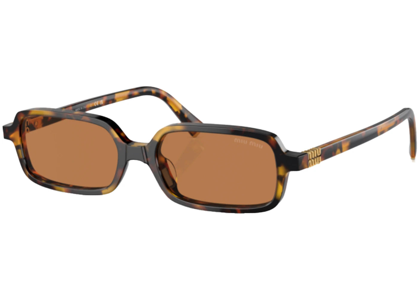 Miu Miu Rectangle Sunglasses Havana/Brown (0MU 11ZSF VAU2Z1)