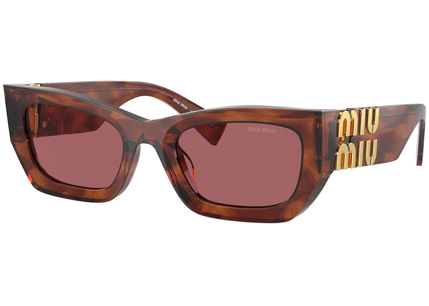 Miu Miu Rectangle Sunglasses Tobacco/Violet (0MU 09WS 11Q08S)