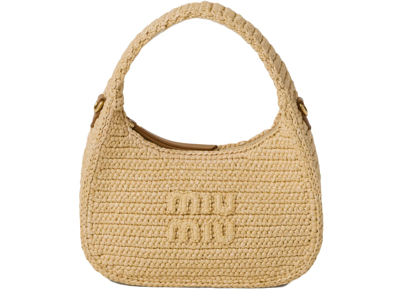 Miu Miu Wander Crochet Handbag Natural