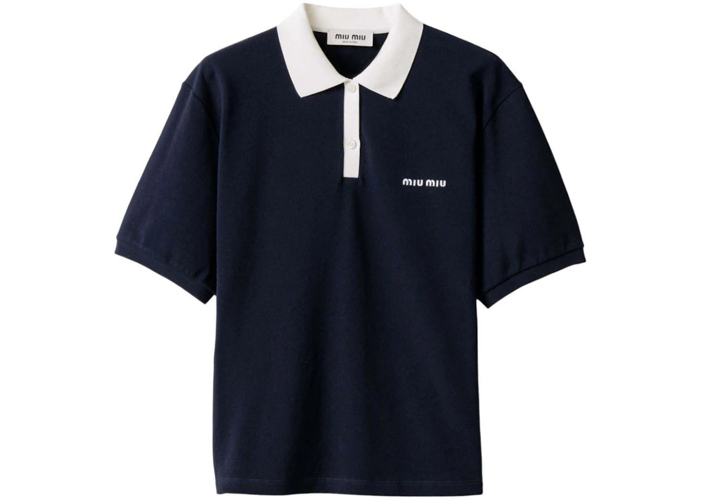 Miu Miu Women Pique Polo Shirt Blue