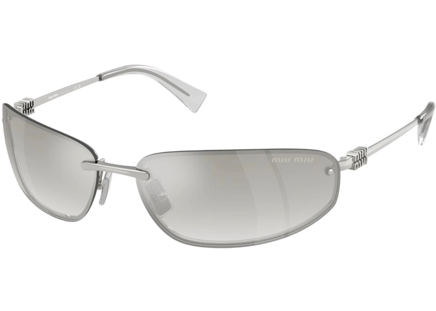 Miu Miu Women'S Logo Nocturne Sunglasses Clear Silver Gradient (0MU A50S 1BC8H1)