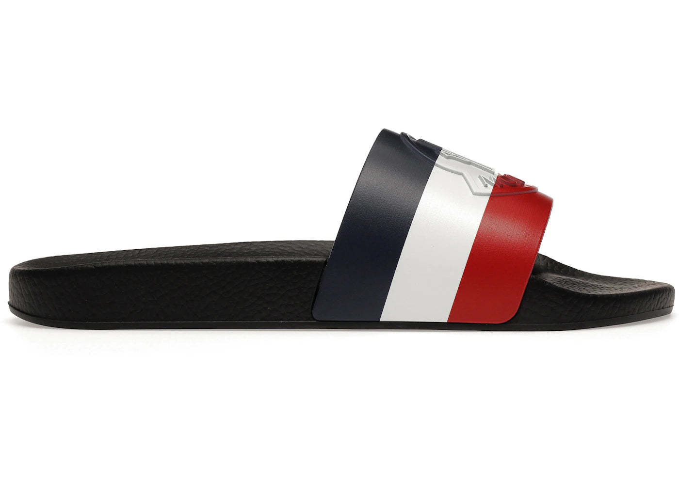 Moncler Basile Pool Slides Black Tricolour