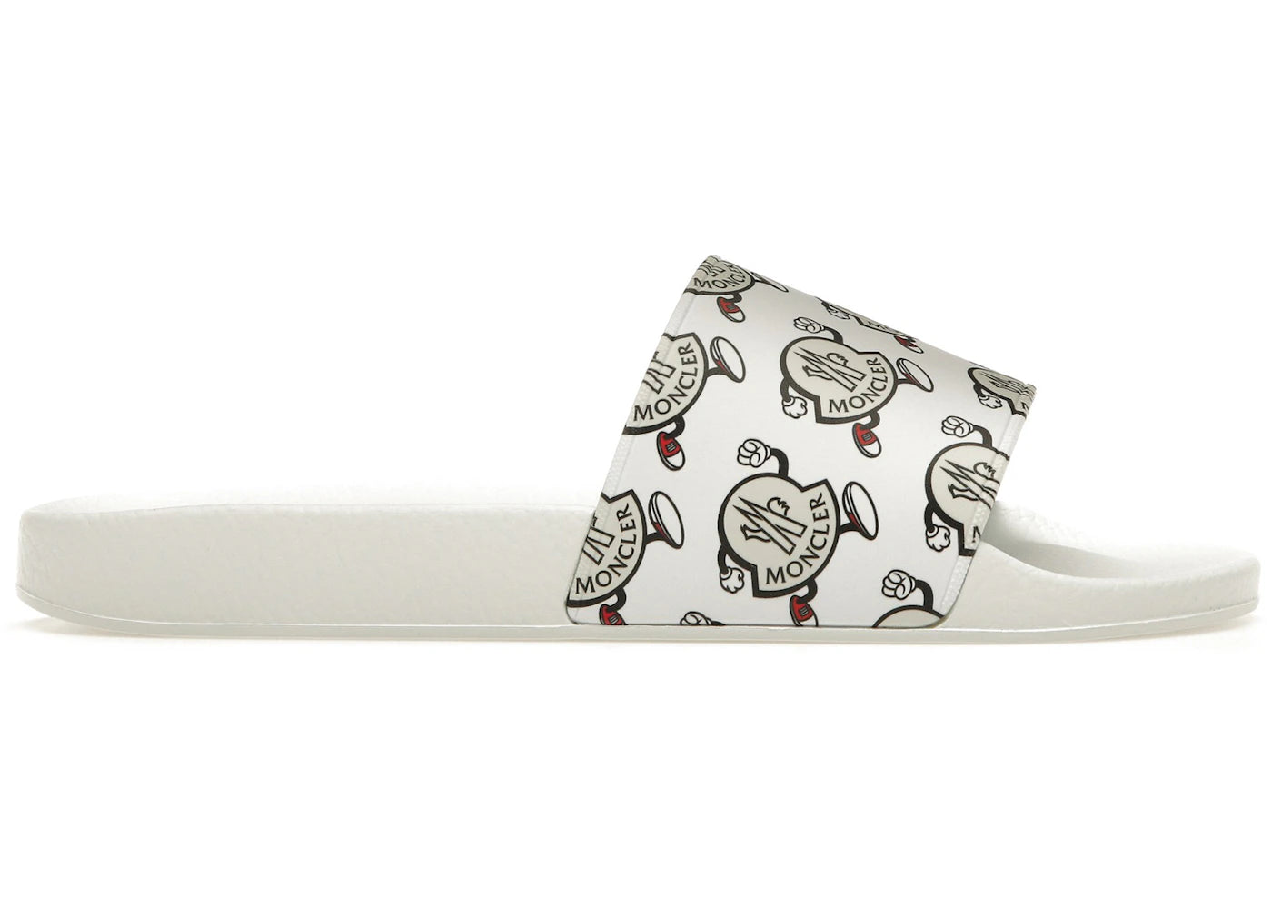 Moncler Basile Slide Logo Print White