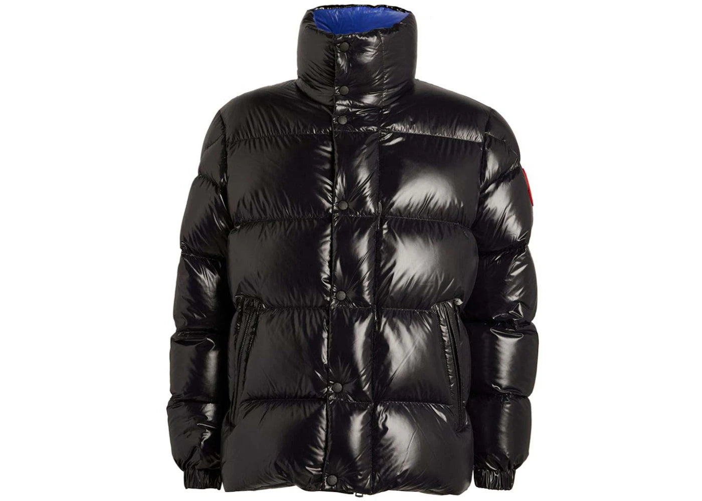 Moncler Dervox Short Down Puffer Jacket Black/Blue/Red