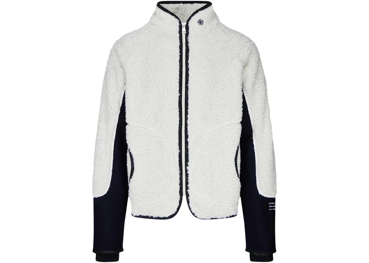 Moncler FRGMT Hiroshi Fujiwara Logo Zip-Up Fleece Cardigan Off White/Black