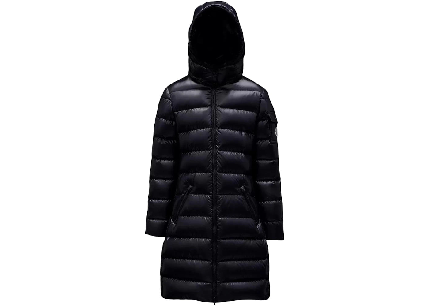 Moncler Girl's Moka Long Down Kid's Jacket Night Blue