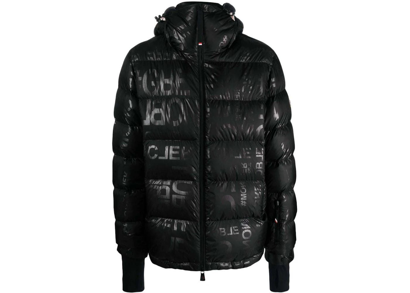 Moncler Grenoble Allover Logo Down Jacket Black